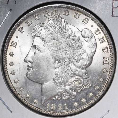 1891年 モルガン銀貨 CHOICE BU *未流通* MS E375 KCBY