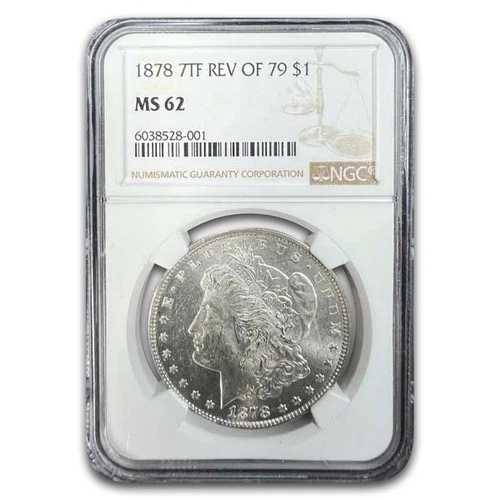 1878年 モルガン・ダラー 7TF Rev of 79 MS-62 NGC 80,465円