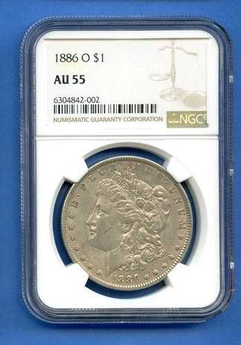 1886 O NGC AU55 モルガン・ダラー 1ドル 米国造幣局 シルバー 希少 キーデート 1886-O AU-55