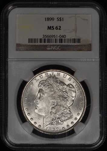 1899 年 モーガン シルバー ダラー $1 NGC MS62 - ホワイト コイン!