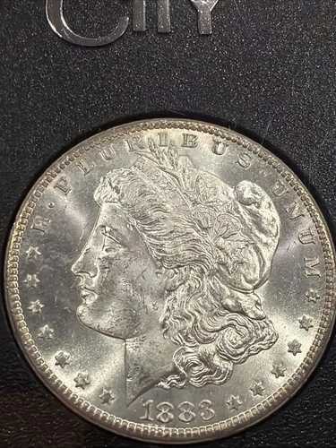 1883-CC 1ドル モルガン銀貨 未流通 CCケース入り 状態良好 CC 1223-02