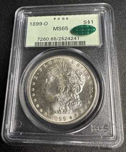 1899年 O モルガン銀貨 PCGS & CAC MS65 OGH オールドグリーンホルダー