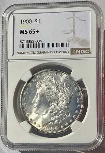 1900年 P モルガン銀貨 MS65+ NGC 鑑定済み *エッジトーニング*