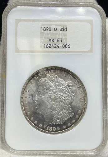 1890 O モルガン銀貨 NGC MS-63 オールドシックホルダー 非常に良い日付