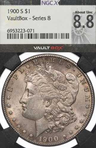 1900-S $1 NGC AU58 モルガン銀貨 VaultBox シリーズ8 - グレード8.8