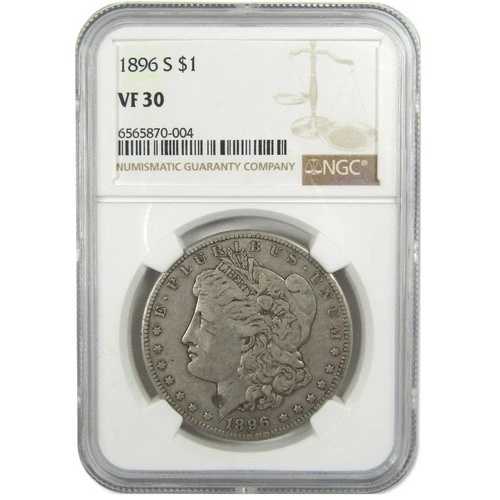 1896年 S モルガン・ダラー VF 30 NGC シルバー 1ドルコイン SKU:I2873
