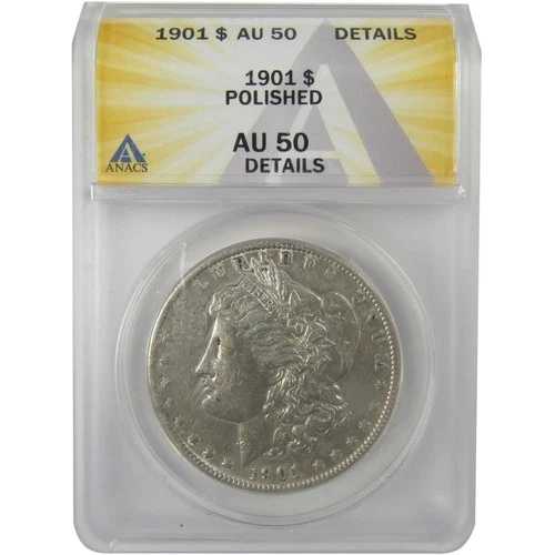 1901年 モルガン・ダラー AU 50 詳細 ANACS シルバー 1ドルコイン SKU:I21274