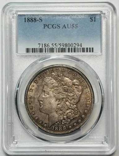 1888年 S モルガン銀貨 PCGS AU-55