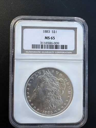 1883年 モルガン銀貨 フィラデルフィア NGC MS65 非の打ちどころのない美しさ