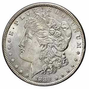 1889年モルガン・ダラーBU（VAM-5A、ピット・レブ、ヒット・リスト-40）