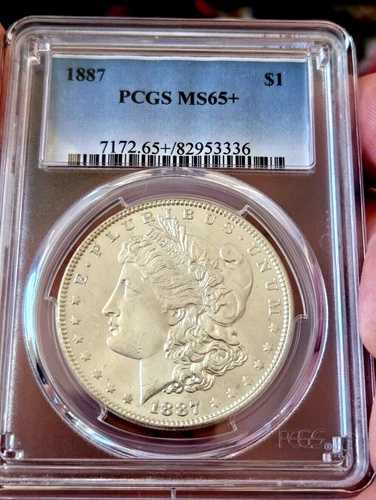 モーガン シルバードル 1887 PCGS MS 65+ ブラストホワイト ハイグレード ジェム｜WORLD RESOURCE【QUEEN店】