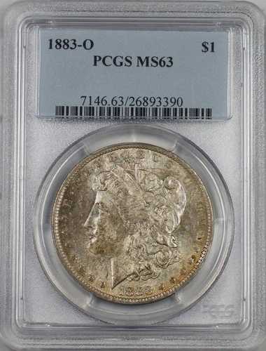 1883-O モルガン銀貨 $1 PCGS MS 63 (BR-15L) トーン
