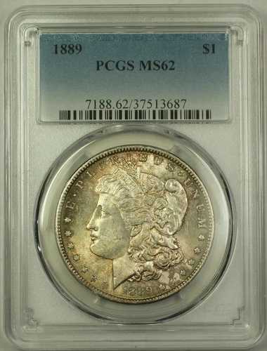 1889年 モルガン銀貨 $1 PCGS MS-62(22) 魅力的なデュエルトーニング（良質コイン）