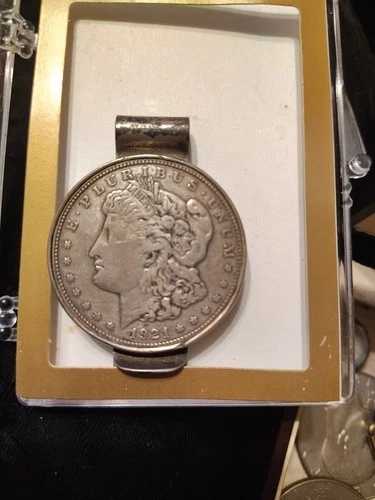 1921年 1ドルモルガン銀貨、内側は.925スターリングシルバーのマネークリップ｜WORLD RESOURCE【QUEEN店】