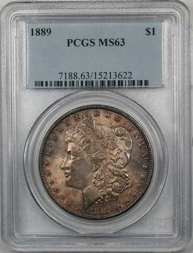 1889年 モルガン シルバー ダラー 1ドル コイン PCGS MS-63 トーン (BR-22 K)|WORLD RESOURCE【QUEEN店】