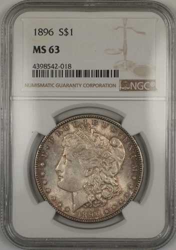 1896年 モルガン シルバー ダラー 1ドル コイン NGC MS-63 トーン (13b)