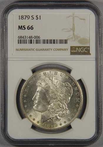 1879-S モルガン銀貨 NGC MS66 $1