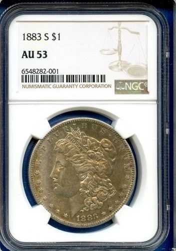1883 S NGC AU53 モルガン銀貨 1ドル 米国造幣局 希少キーデイトコイン 1883-S AU-53 84,700円