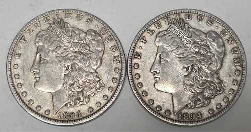 1894-O モルガン銀貨 1ドル XFコンディション 2枚セット
