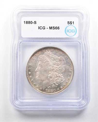 1880-S モルガン銀貨 MS66 ICG *4396