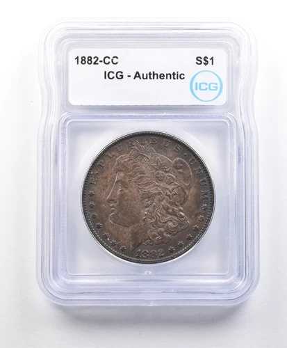 1882-CC モルガン銀貨 本物 ICG *3252
