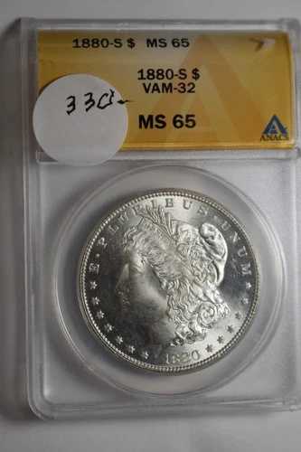 1880 S VAM 32 モルガン銀貨 ANACS MS65 #556