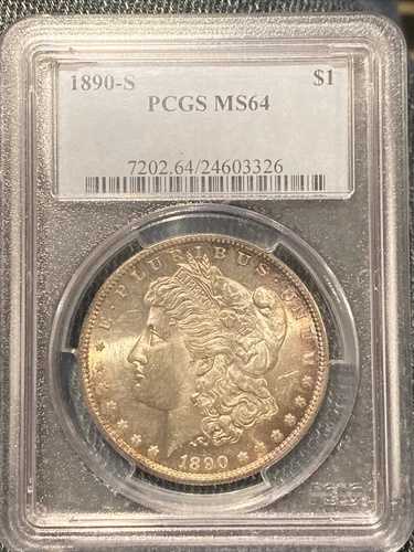 1890-S モーガン銀貨 PCGS MS64 - 良品