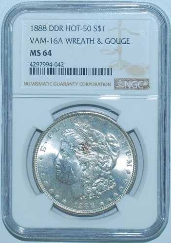 1888年 NGC MS64 VAM-16A DDR ダブルダイリバース＆ダイガウジ モーガンダラー