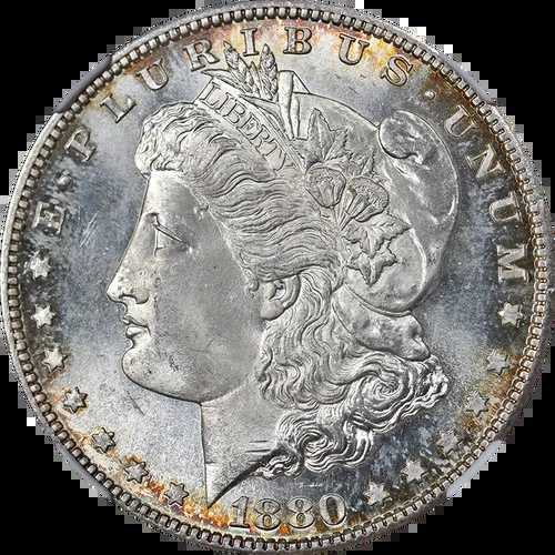 1880-S モルガン銀貨 NGC MS66 素晴らしい目を引く強い刻印