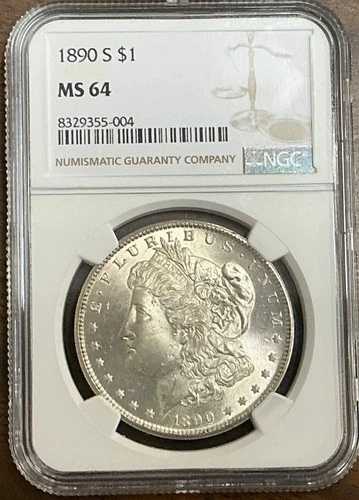 1890-S モーガン銀貨 1 ドル ? NGC MS64 - より良い日付。