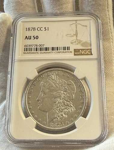 1878-CC モルガン銀貨 $1 NGC AU50 優良日付
