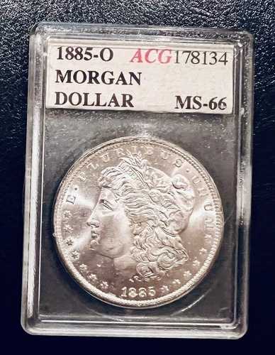 1885-O モーガン シルバードル ミント 66 認定、ブリリアント