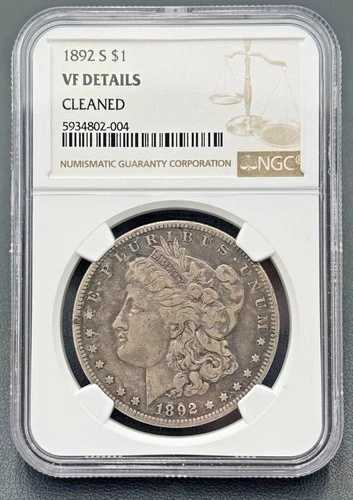 1892年 S モルガン・ダラー $1 NGC 非常に良好な状態、低鋳造枚数セミキー・デイト 85,305円