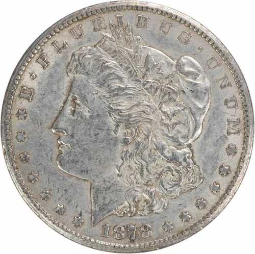 1878-CC モルガン銀貨 AU 未認定 #209