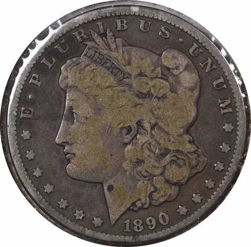 1890-CC モルガン シルバー ダラー テールバー VG 未認定 #209