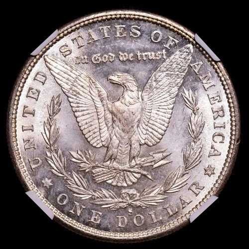 アメリカ合衆国1ドル。1880年「モルガン・ダラー」銀貨（.900）造幣局