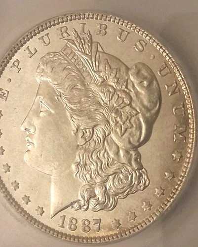 1887年 ミラープルーフ モルガン銀貨 $1 ICG MS 64 + SPL