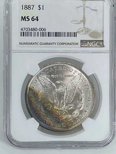 1887 NGC MS 64 モルガン銀貨