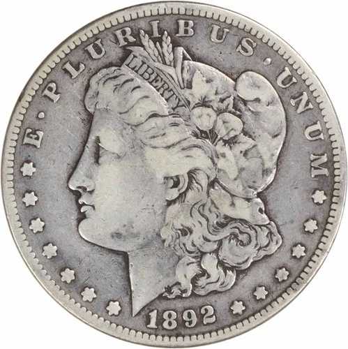 1892-CC モルガン銀貨 チョイスF 未認定 #109