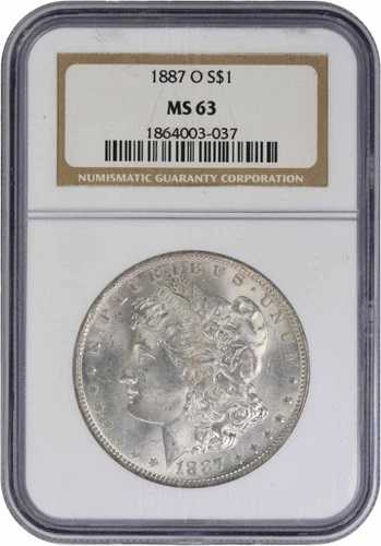 1887-O モルガン銀貨 MS63 NGC