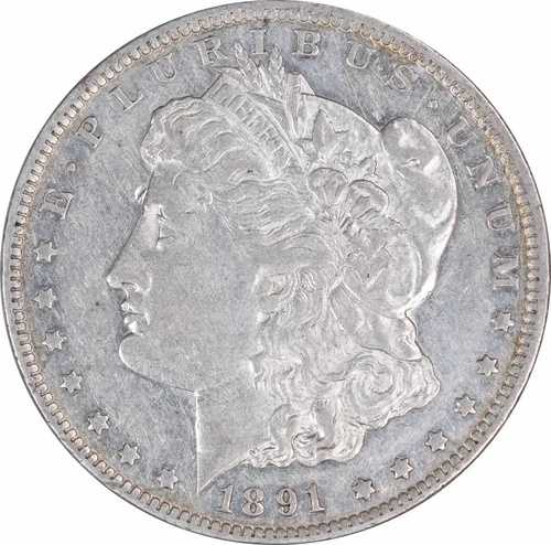 1891-CC モルガン銀貨 EF 未認定 #330