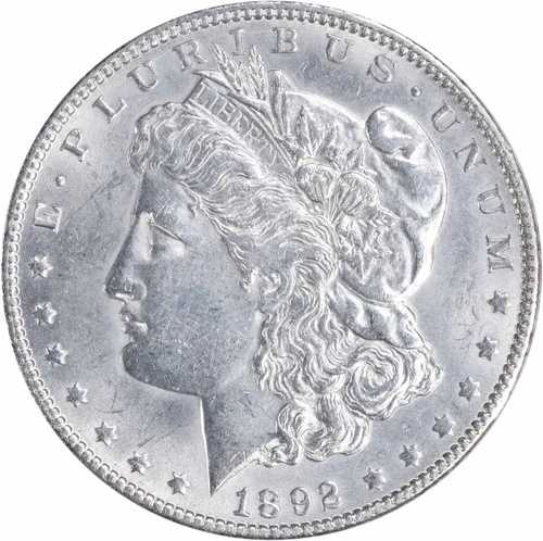 1892年 モルガン銀貨 AU スライダー 未認定 #716