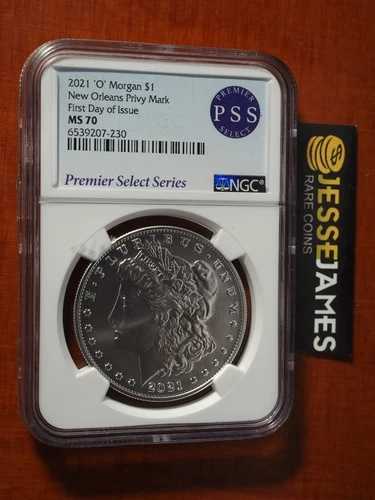 2021年 1ドル O プライベート シルバー モルガン ドル NGC MS70 発行初日 FDI ニューオーリンズ｜WORLD RESOURCE【QUEEN店】