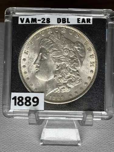 1889年 1ドル モルガン銀貨 VAM-28 DBL EAR