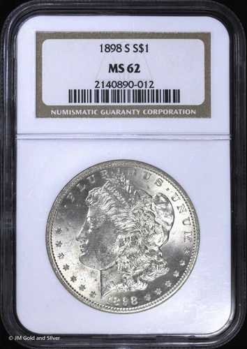 1898年製 $1 モルガン銀貨 NGC MS 62 | RPM VAM-4 未流通 UNC｜WORLD RESOURCE【QUEEN店】