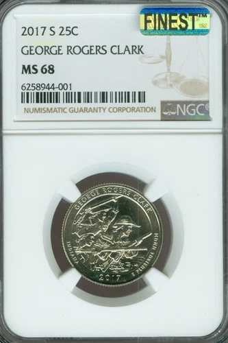 2017 S ジョージ ロジャース クラーク クォーター NGC MS68 MAC 最高品質 & スポットレス ポップ 5 。｜WORLD RESOURCE【QUEEN店】