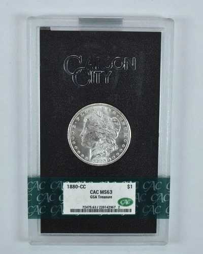 1880-CC モルガン銀貨 GSA トレジャー MS63 CAC CACg|WORLD RESOURCE【QUEEN店】