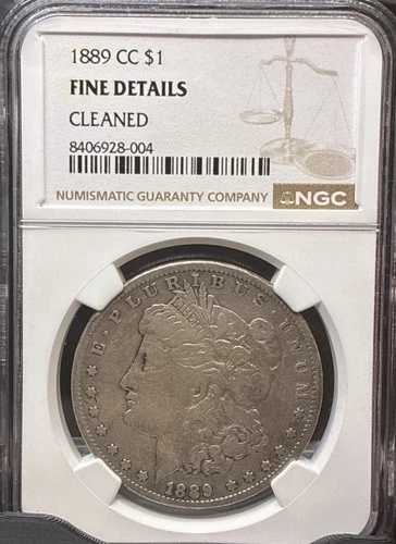 1889年製「CC」モーガン「NGC FIINE、詳細」 - 希少な日付/レア - 350,000 美品? 237,050円