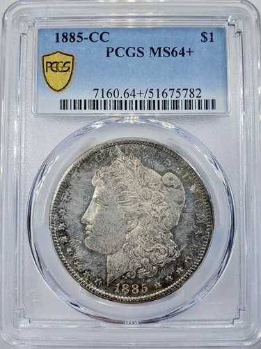 1885-CC 1ドル モルガン銀貨 PCGS MS64+ ゴールドシールド トゥルービュープラスグレード