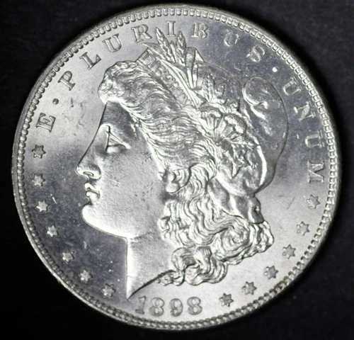 1898-S モルガン銀貨、チョイス未流通 (0001)